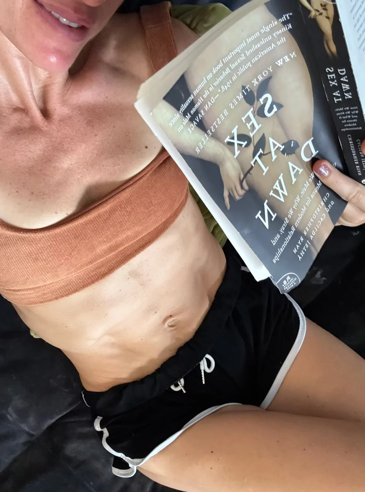 Relaxed portrait with a book